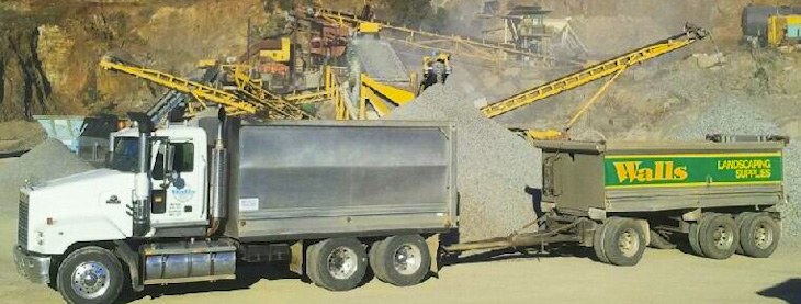 Stockpiles and works at the Braeside quarry